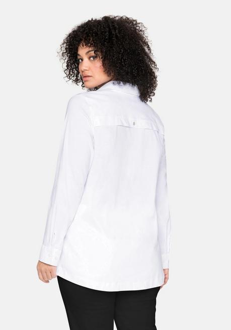 sheego Hemdbluse mit verdeckter Knopfleiste - weiß sheego 2025