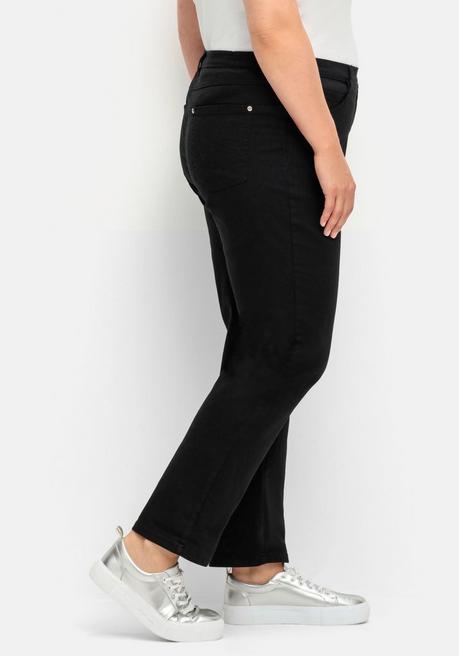 sheego Gerade Stretch-Jeans mit Komfortbund - black Denim sheego Online