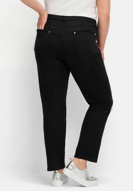 sheego Gerade Stretch-Jeans mit Komfortbund - black Denim sheego Online
