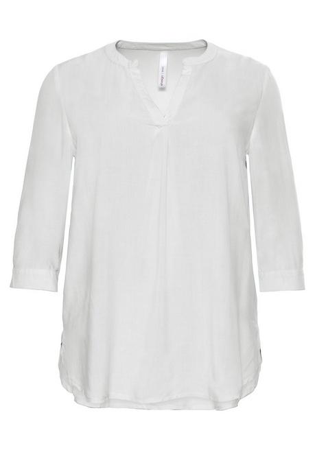 sheego Tunika mit 3/4-Arm und gerundetem Saum - weiß sheego Verkauf