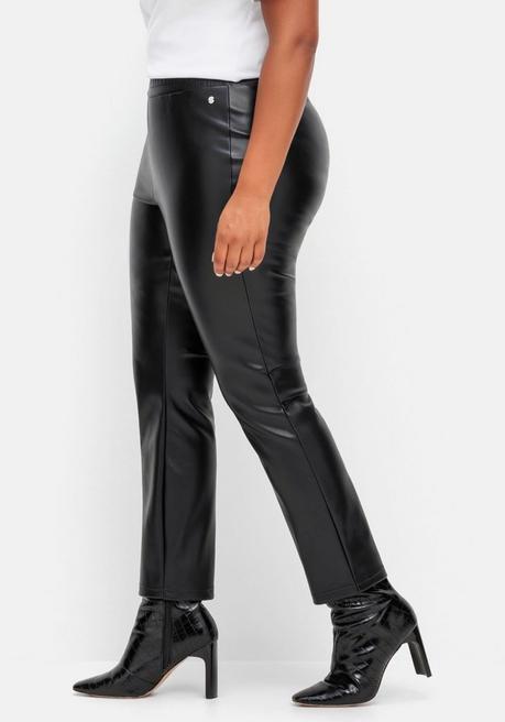 sheego Leggings mit glänzender Beschichtung - schwarz sheego Angebote