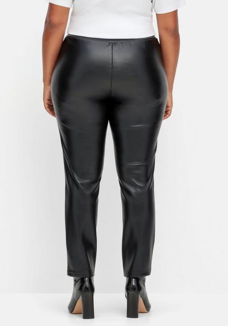sheego Leggings mit glänzender Beschichtung - schwarz sheego Angebote