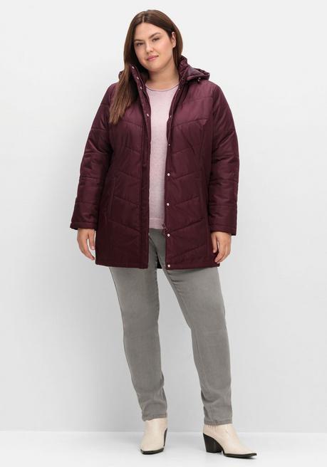 sheego Steppjacke mit abnehmbarer Kapuze - bordeaux sheego Hotsell