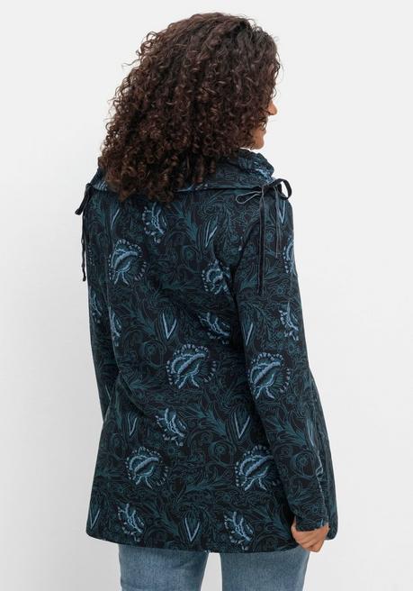 sheego by Joe Browns Sweatshirt in Longform mit weitem Kragen - schwarz bedruckt sheego Schlussverkauf