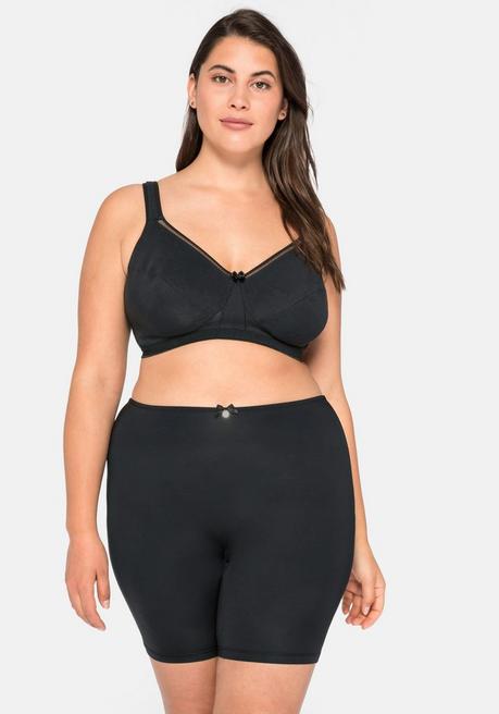sheego Panty im High-Waist-Schnitt mit langem Bein, Microfaser - schwarz sheego Fabrik Onlineshop