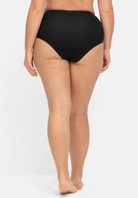 wäschepur 5er-Pack Taillenslips, aus Baumwollstretch - schwarz sheego Großer Ausverkauf