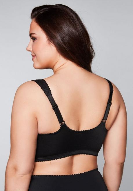sheego BH ohne Bügel mit Vorderverschluss - schwarz sheego Online Shopping