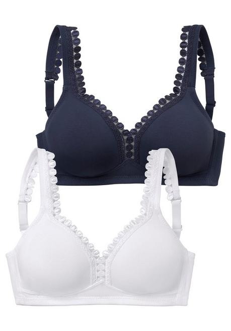 PETITE FLEUR Soft-BH - weiß+marine sheego Heißer Verkauf
