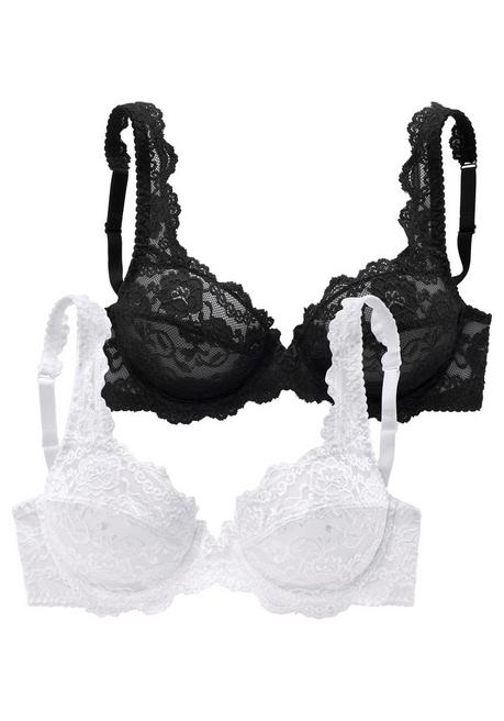 PETITE FLEUR Bügel-BH - weiß+schwarz sheego VIP-Rabatte