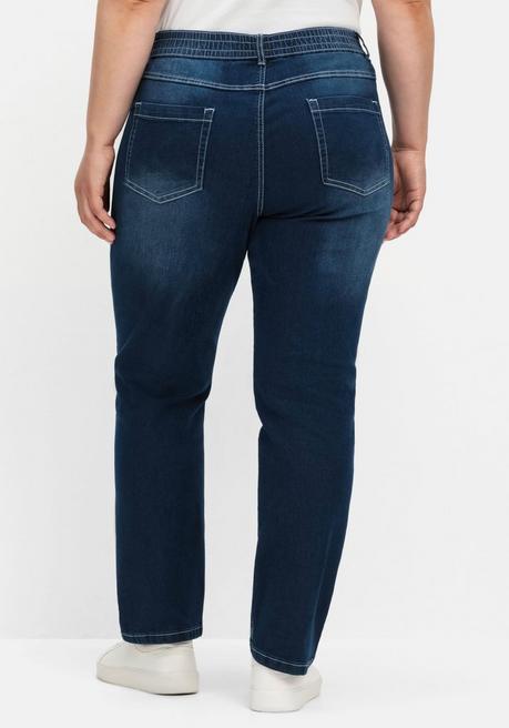 sheego Gerade Jeans mit Rundum-Dehnbund - dark blue Denim sheego Vierteljährliche Förderung