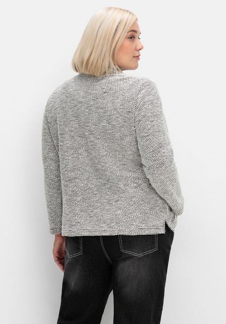 sheego Sweatshirt in Bouclé-Qualität, mit Troyerkragen - ecru gemustert sheego Bis zu 55% Rabatt