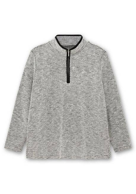 sheego Sweatshirt in Bouclé-Qualität, mit Troyerkragen - ecru gemustert sheego Bis zu 55% Rabatt