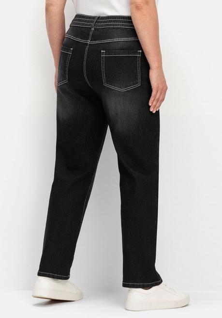 sheego Gerade Jeans mit Rundum-Dehnbund - black Denim sheego Discount Store für neue Produkte