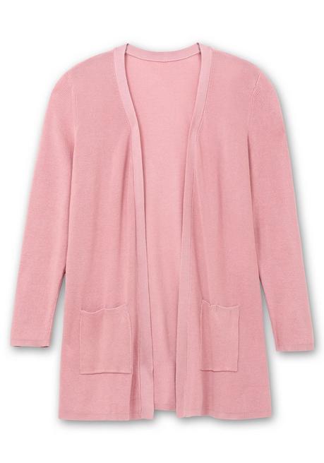sheego Strickjacke in verschlussloser Form, mit Taschen - rosé sheego Günstiger Verkauf