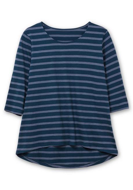 sheego Ringelshirt mit 3/4-Arm, hinten länger als vorn - blau gestreift sheego Kostenloser Versand