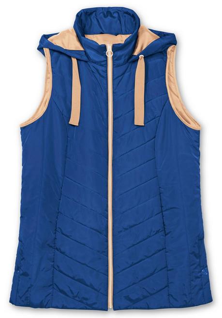 sheego Steppweste mit Kapuze und Kontrastdetails - royalblau sheego Sonderangebot