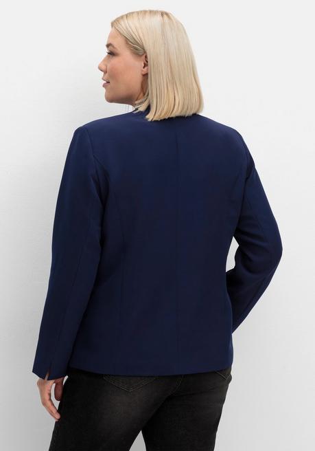 sheego Blazer mit Stehkragen und Kontrast-Zipper - marine sheego Günstig kaufen