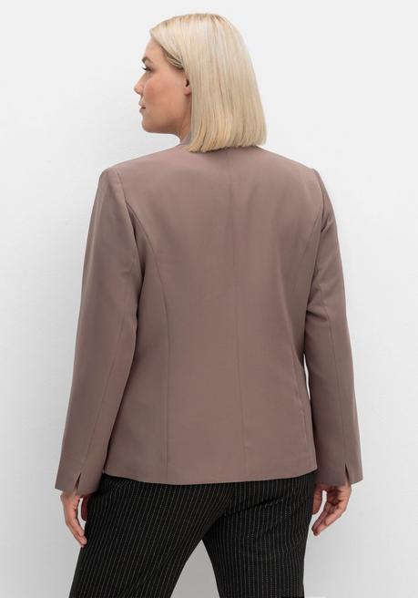 sheego Blazer mit Stehkragen und Kontrast-Zipper - dunkeltaupe sheego Versandkostenfrei