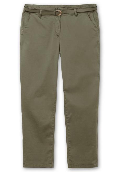 sheego Schmale Chinohose mit Gürtel - khaki sheego Online Shopping