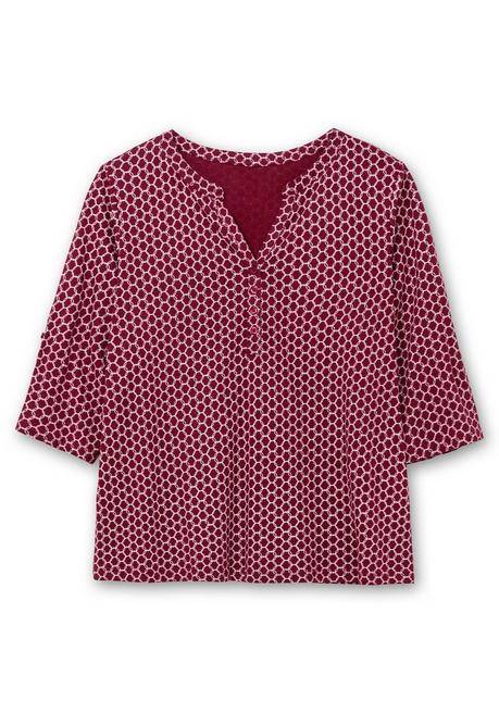 sheego Shirt mit 3/4-Ärmeln und Grafikprint - bordeaux bedruckt sheego Black Friday