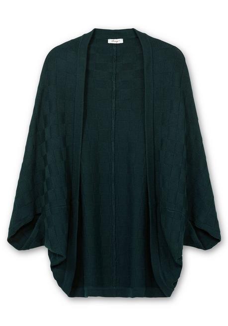 sheego Strickcape im tonigen Schachbrettmuster - tiefgrün sheego Osterangebot