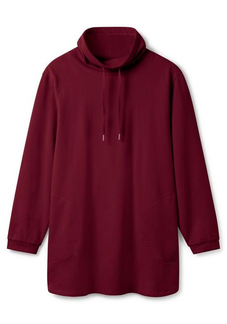 sheego Sweatshirt mit hohem Kragen und Tunnelzug - weinrot sheego Vatertagsangebot