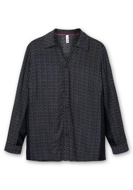 sheego Bluse mit Print und elastischen Einsätzen - schwarz gemustert sheego Lagerräumung