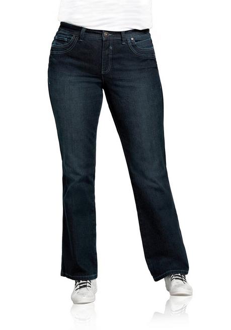 sheego Bootcut-Jeans mit Used-Effekten - dark blue Denim sheego Exklusive Angebote