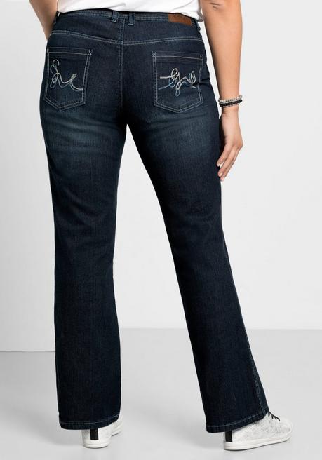 sheego Bootcut-Jeans mit Used-Effekten - dark blue Denim sheego Exklusive Angebote