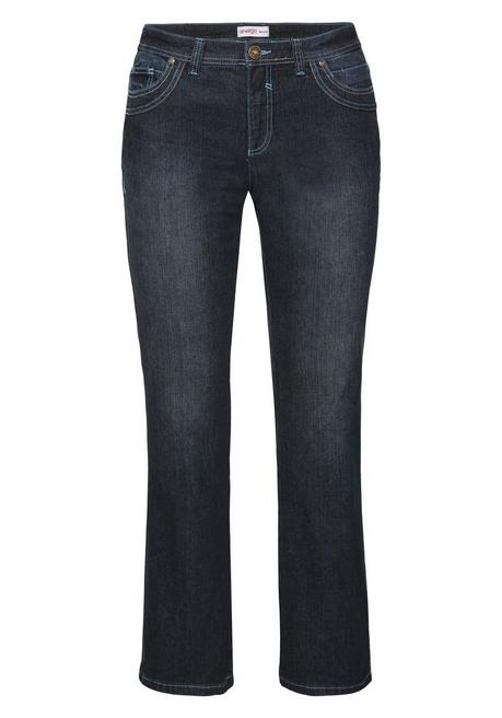 sheego Bootcut-Jeans mit Used-Effekten - dark blue Denim sheego Exklusive Angebote