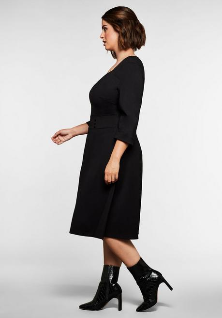 sheego by Joe Browns Jerseykleid mit Herzausschnitt und Taillenband - schwarz sheego Blitzangebot