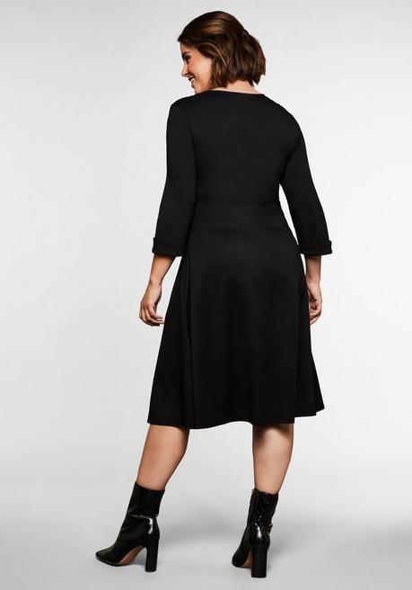 sheego by Joe Browns Jerseykleid mit Herzausschnitt und Taillenband - schwarz sheego Blitzangebot
