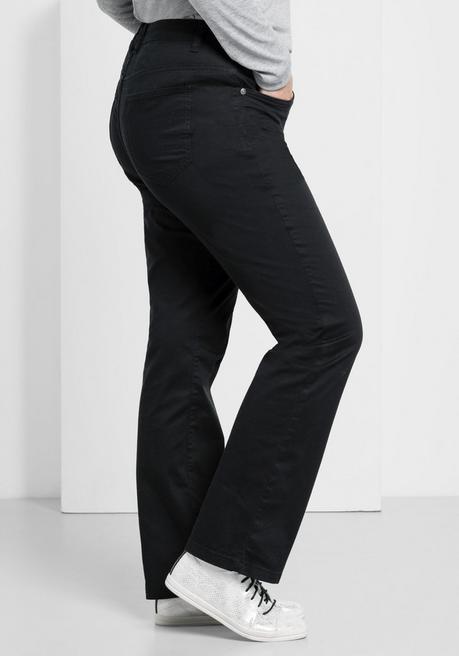 sheego Gerade Hose aus Baumwoll-Twill - schwarz sheego Bestseller