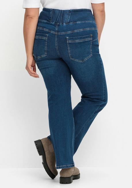 sheego Bootcut-Jeans mit hohem Bund, im Curvy-Schnitt ANNE - dark blue Denim sheego Saisonale Angebote