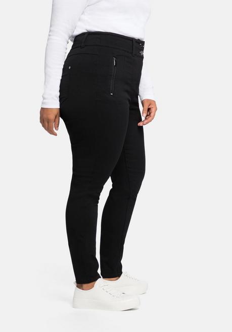sheego Skinny Hose mit High-Waist-Bund, superelastisch - schwarz sheego Kostenlose Rückgabe