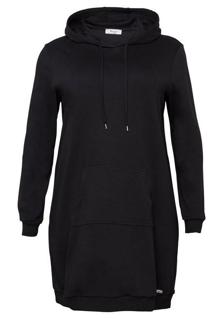 sheego Shirtkleid mit Kapuze und Kängurutasche - schwarz sheego Letzte 3 Tage