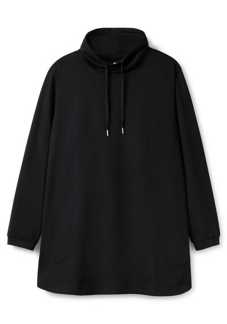 sheego Sweatshirt mit hohem Kragen und Tunnelzug - schwarz sheego Neueste Stile