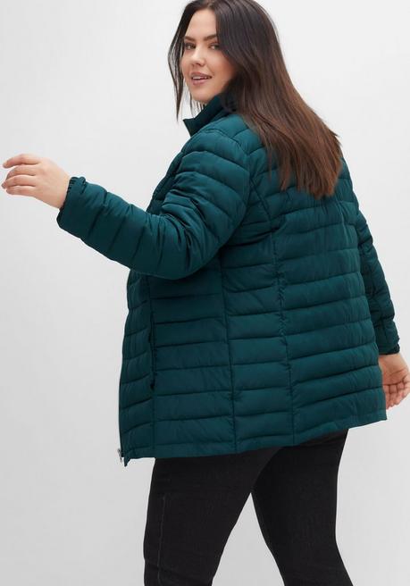 sheego Steppjacke mit Stehkragen und Teilungsnähten - tiefgrün sheego Super Rabatt