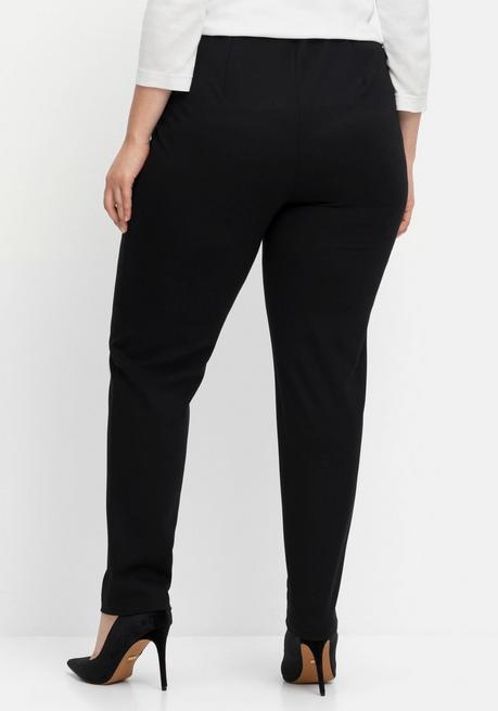 sheego Jerseyhose aus Interlock, schmale Beinform - schwarz sheego 50% Rabatt mit kostenlosem Versand