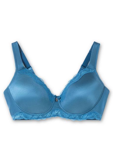 sheego Spitzen-BH ohne Bügel, mit wattierten Cups - blau sheego Fabrikpreis