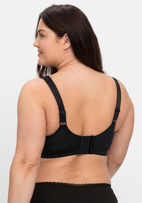 sheego Bügel-BH mit Spitze und Kontrastfutter aus Mesh - schwarz+taupe sheego Günstig kaufen