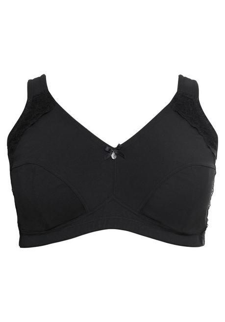 sheego BH ohne Bügel, mit seitlichem Spitzenbesatz - schwarz sheego Online Outlet