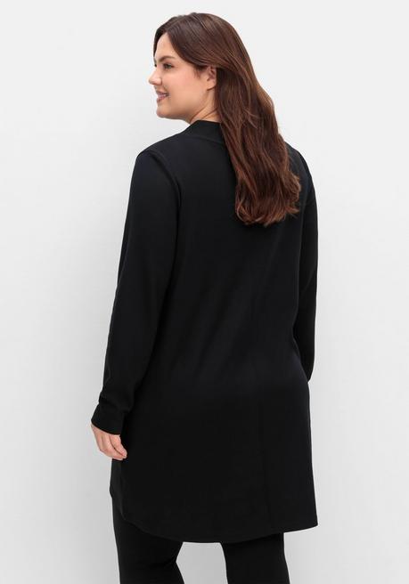 sheego Longshirt aus Interlock, im Vokuhila-Schnitt - schwarz sheego Bestseller