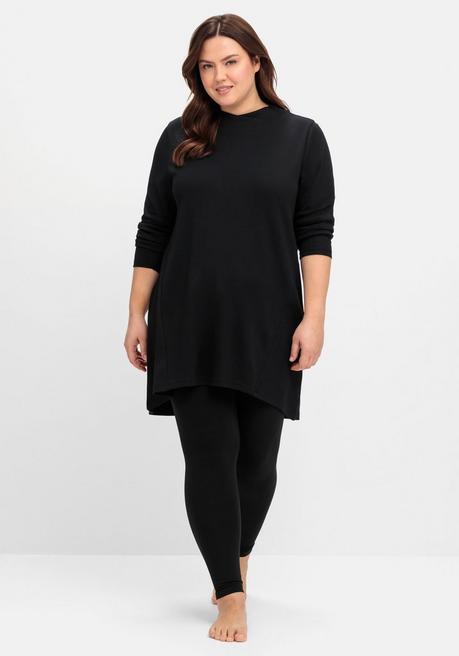 sheego Longshirt aus Interlock, im Vokuhila-Schnitt - schwarz sheego Bestseller