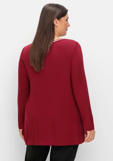 sheego Blusenshirt mit doppellagigem Vorderteil - dunkelrot sheego Saisonale Angebote