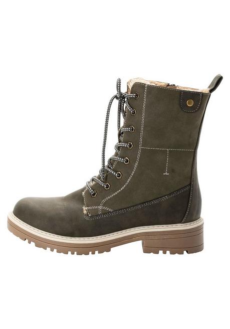 sheego Schnürboots mit seitlichem Reißverschluss - oliv sheego Räumungsverkauf