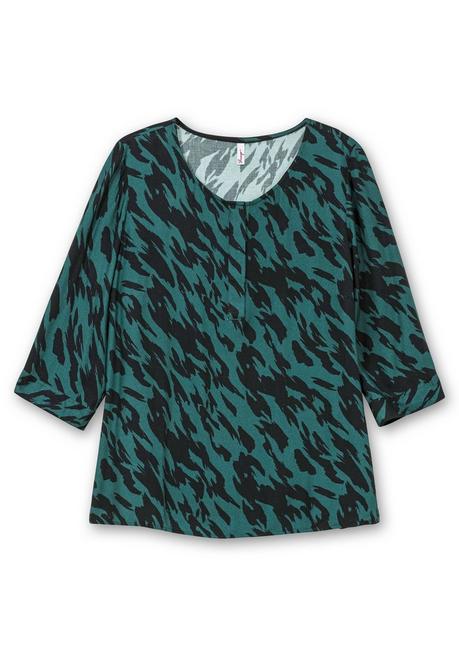 sheego Tunika mit 3/4-Ärmeln und Alloverprint - schwarz gemustert sheego Tägliche Deals
