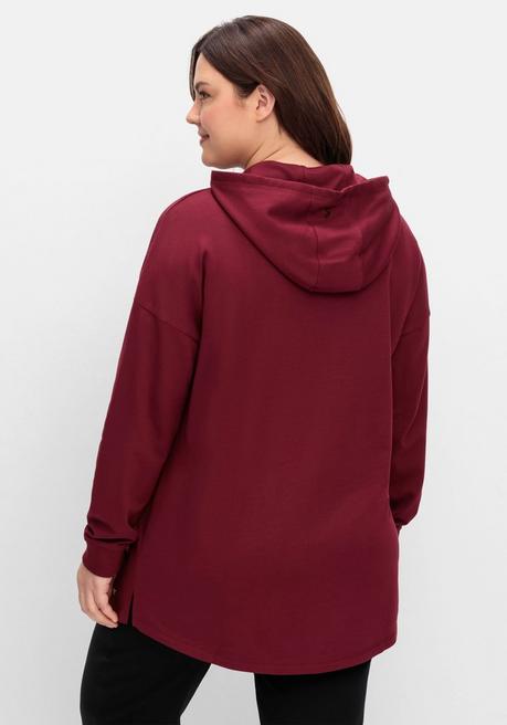 sheego Sweatshirt mit Kapuze, in Oversizeform - weinrot sheego Super Sparpreis