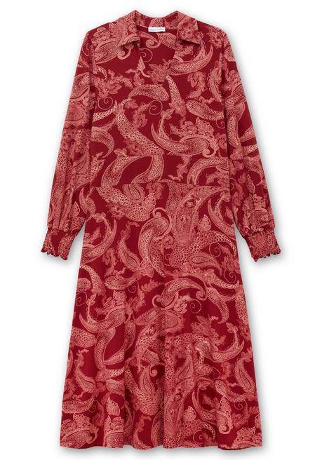 sheego by Joe Browns Jerseykleid mit Paisleydruck und Blusenkragen - weinrot gemustert sheego Kostenlose Rückgabe
