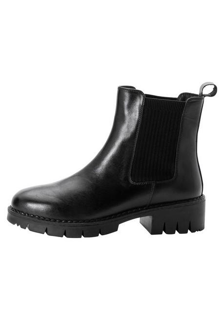 sheego Chelsea-Boots mit stark profilierter Sohle, aus Leder - schwarz sheego Neueste Stile